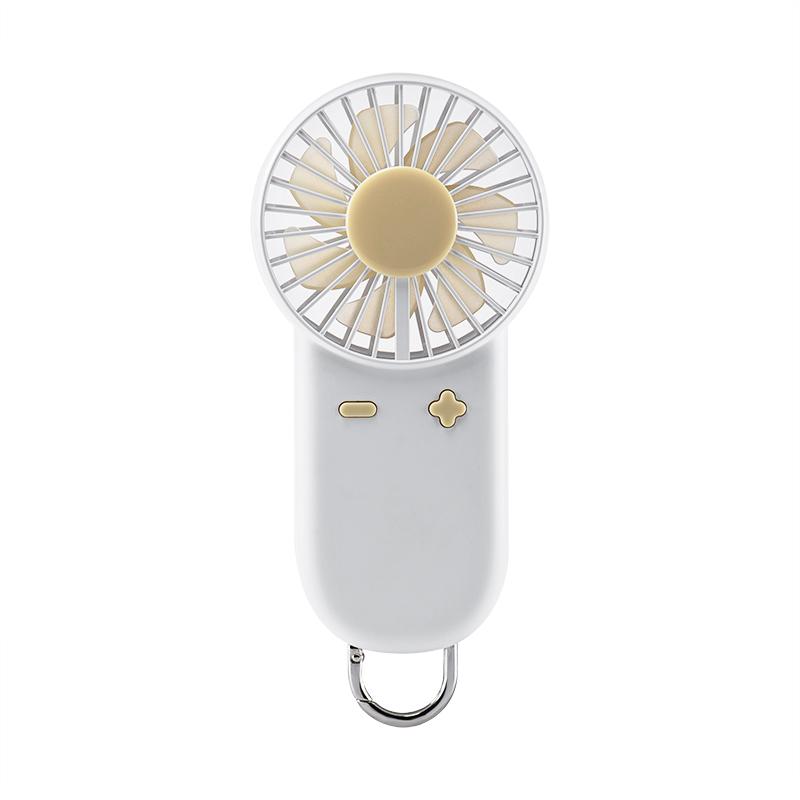 Lightweight Easy to Carry Handheld Fan with Carabiner Powerful Wind Force Low-noise Operation Fan with Colorful Ambient Light