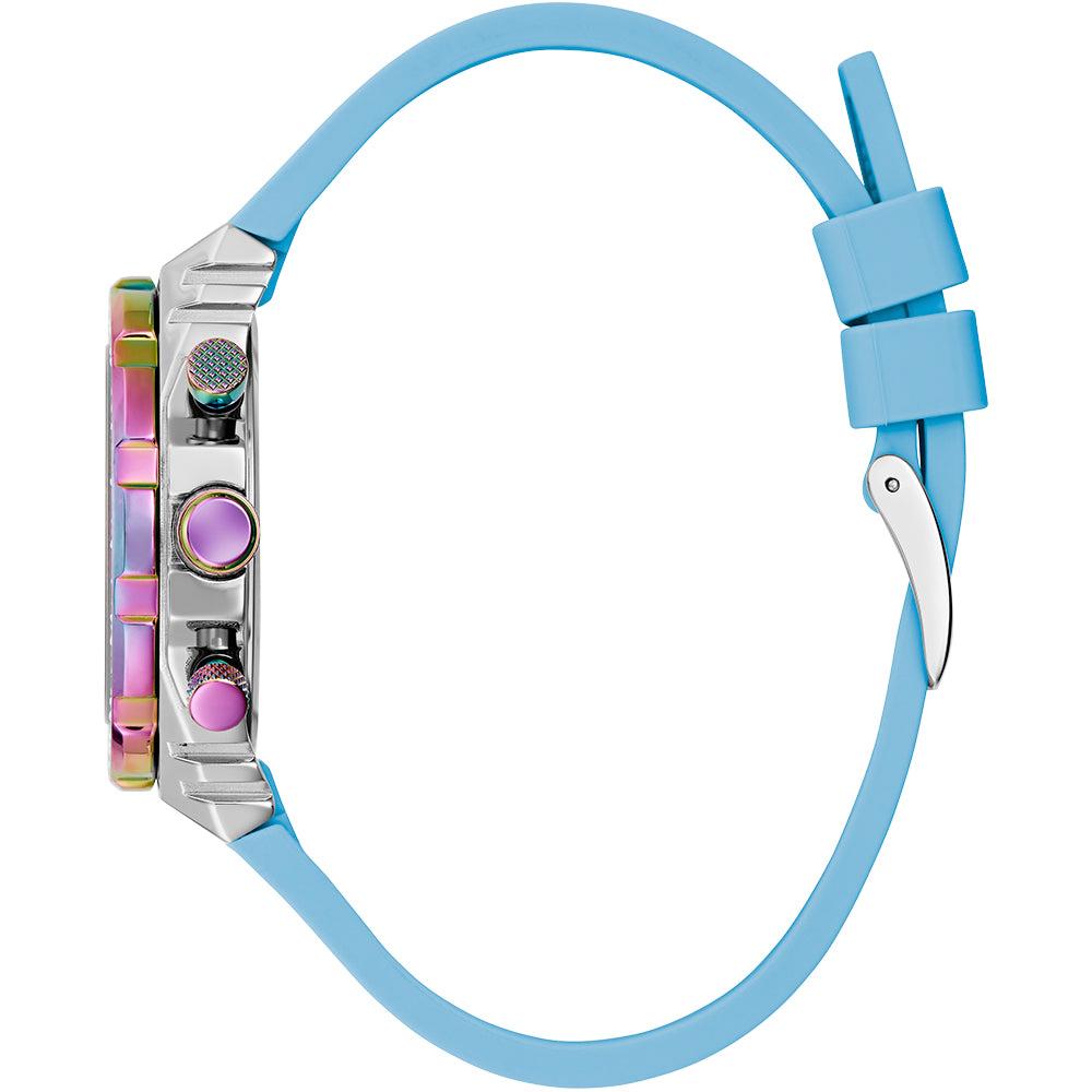 Guess Женские кварцевые часы GW0553L5 из нержавеющей стали и кожи поверх силикона, цвет Fusion Pink
