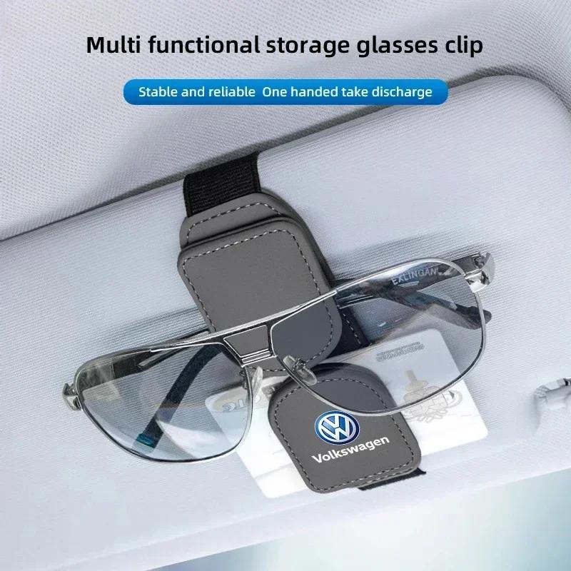 hijk1 ·Car Magnetic Glasses Clip Double Headed Card Clip For Volkswagen GTI Golf 6 7 8 Polo VW R-Line CC Passat Tiguan T-ROC Arteon Ma