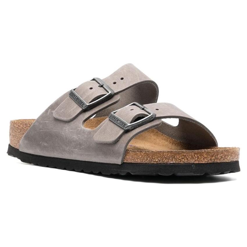 Birkenstock Сандалии Arizona с мягкой стелькой из промасленной кожи 'Iron' Женские 1013645