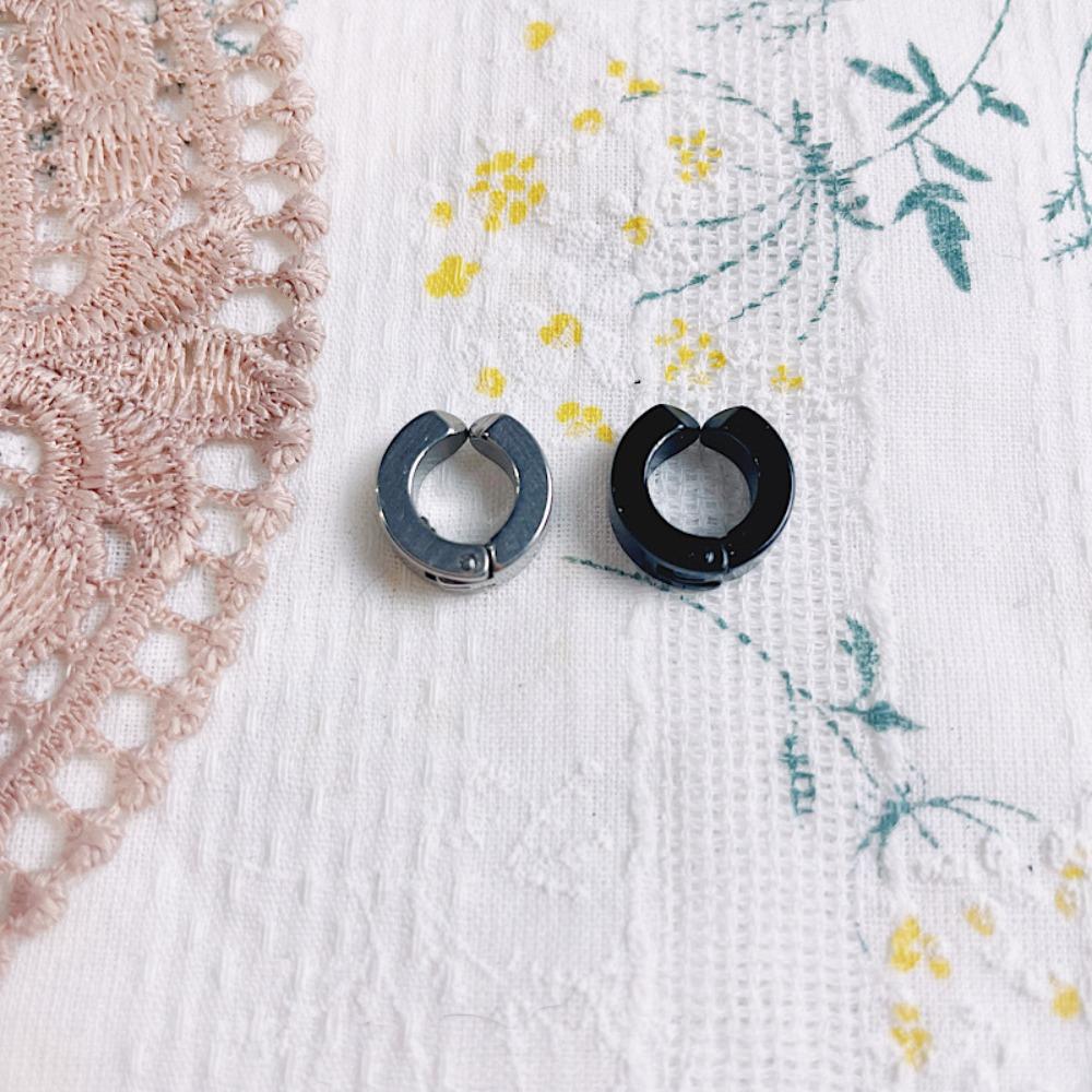 Hexagram Doll Stud Earrings Chain Black Plush Doll Earring Cotton Doll Accessories