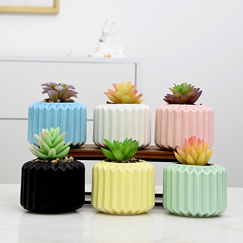 Простой керамический цветочный горшок, сочный горшок, кашпо, домашний декор, настольные украшения, садовые принадлежности, горшок для растений бонсай