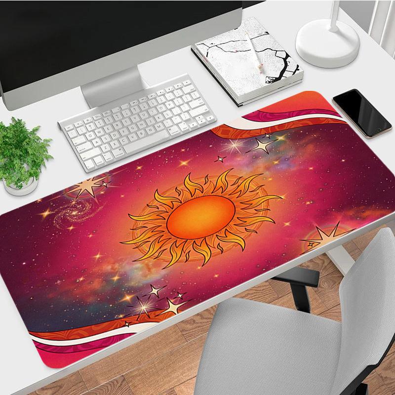 Cosmic Sun Xl Gaming Mouse Pad Nonslip Rubber Base Stitched Edge Waterproof Desk Mat For Pc Laptop Gamer Office Computer Accessories C92721