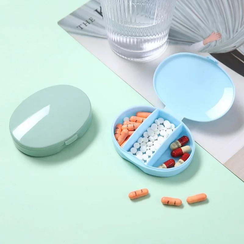 Portable 3 Girds Plastic Pill Box Health Care Travel Organizer Pill Cases Medicine Dispenser Storage Box Tiny Box Easy To Carry