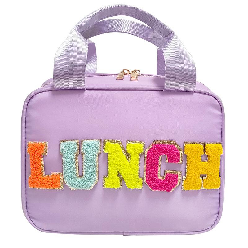 Foldable Waterproof Nylon Lunch Bag with Insulated Aluminum Foil for Kids