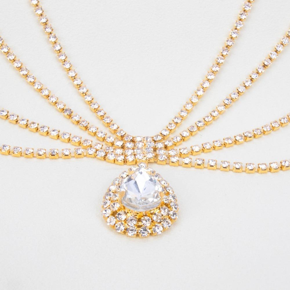 Головной убор Стразовая цепочка на голову Капля воды Бохо повязка на голову Роскошная цепочка на лоб Вечеринка