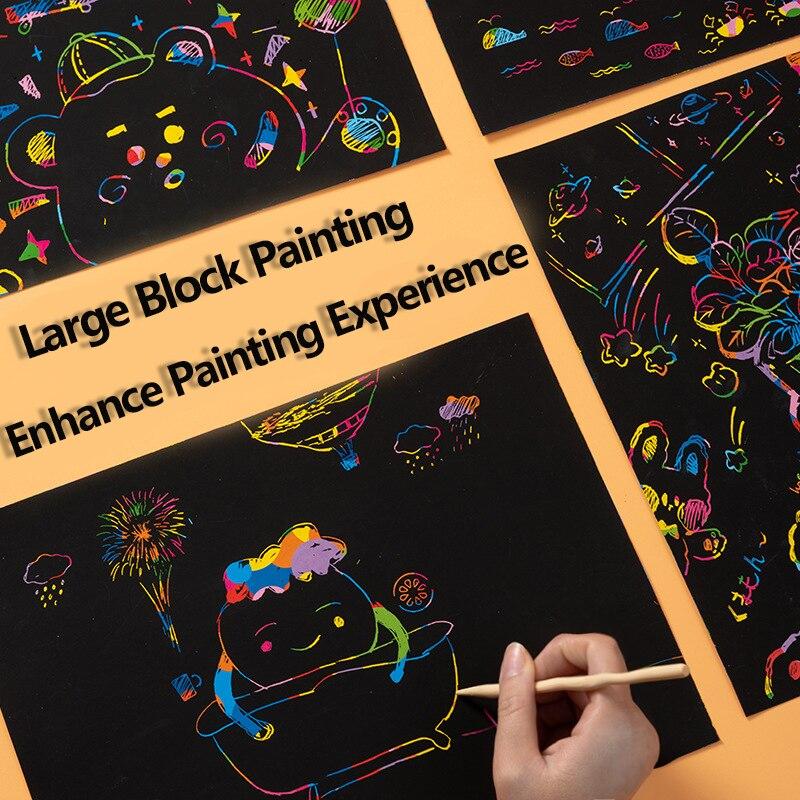 16k Скретч-книга Детская образовательная красочная бумага для скретч-бумаги своими руками Творческая живопись Скретч-картина