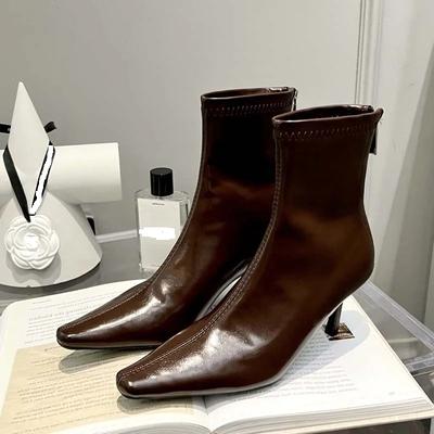 Модные ботильоны Eilyken из высококачественной мягкой искусственной кожи для женщин, уличный стиль, острый носок, тонкий низкий каблук, короткие ботинки