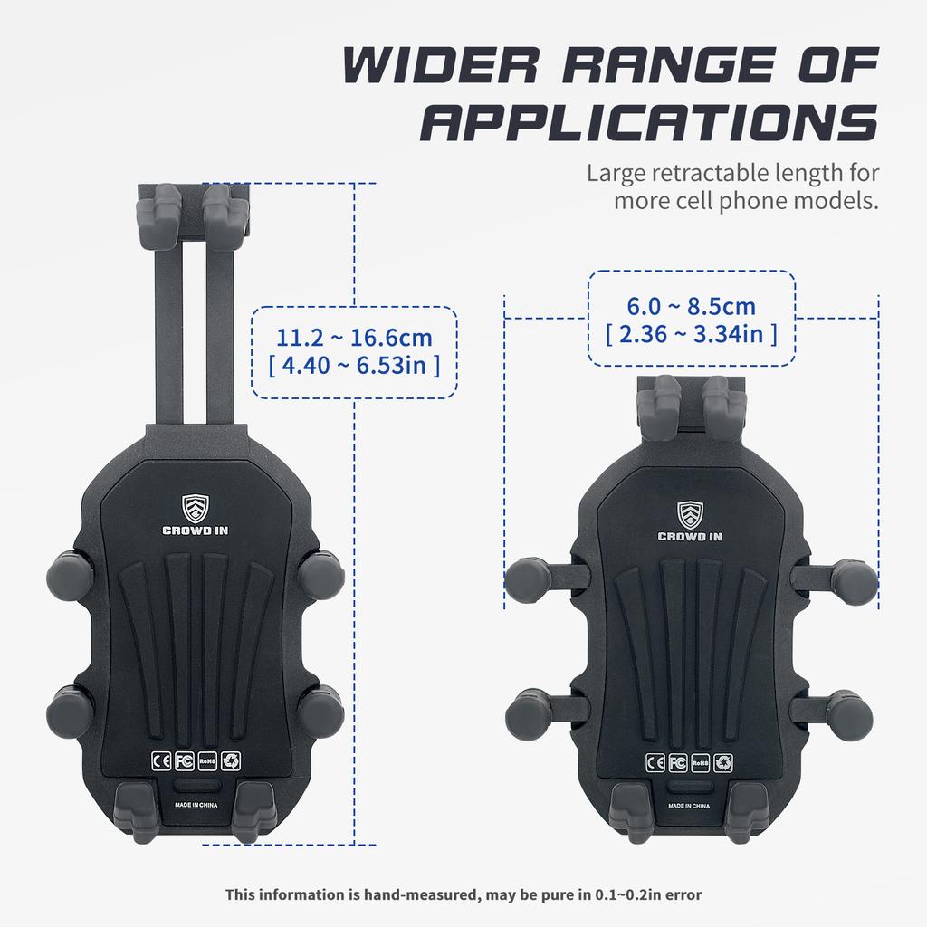 Motorcycle Phone Mount, Upgrade Anti-theft Ultra-Stable Bike Phone Holder,Phone Clamp for Motorcycle, Rearview Mirror Phone Mount for IPhone, Samsung