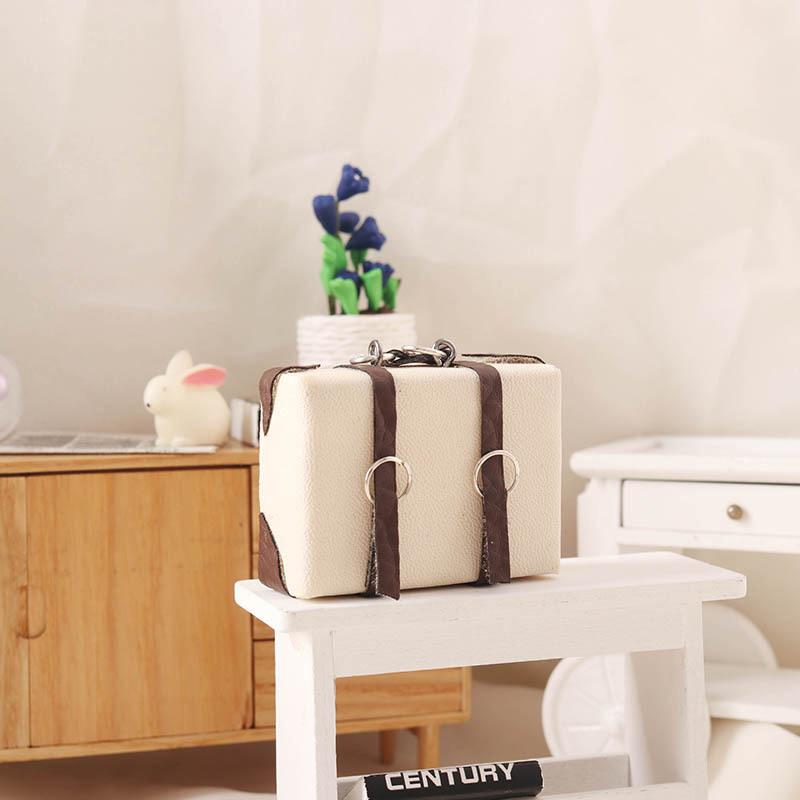 1:12 Dollhouse Miniature Suitcase Luggage Box Briefcase Mini Bag Home Model Decor Toy Doll House Accessories