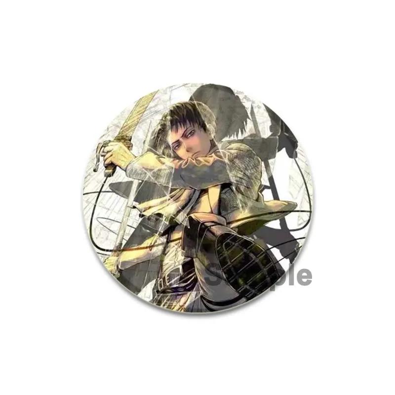 32/44/58 мм аниме Атака титанов Броши для ювелирных изделий Аксессуары Косплей Значок Мультфильм Подарочные рюкзаки Сумки Кнопки Значки Фанаты Коллекция