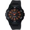 Q&Q Watch Analog Waterproof Urethane Strap VP84-853 Men's Black Orange