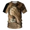 Summer New Animal Pattern Men's Printed T-shirt with Fun Elements O-Neck Plus Size Comfortable Short Sleeve Top