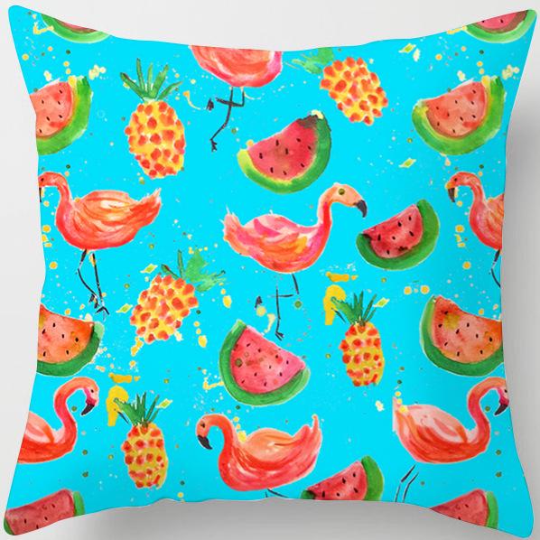Creative Cartoon Peach-skin Flamingo Pillow Home Soft Decoration Sofa Pillow Pillow Case Soft