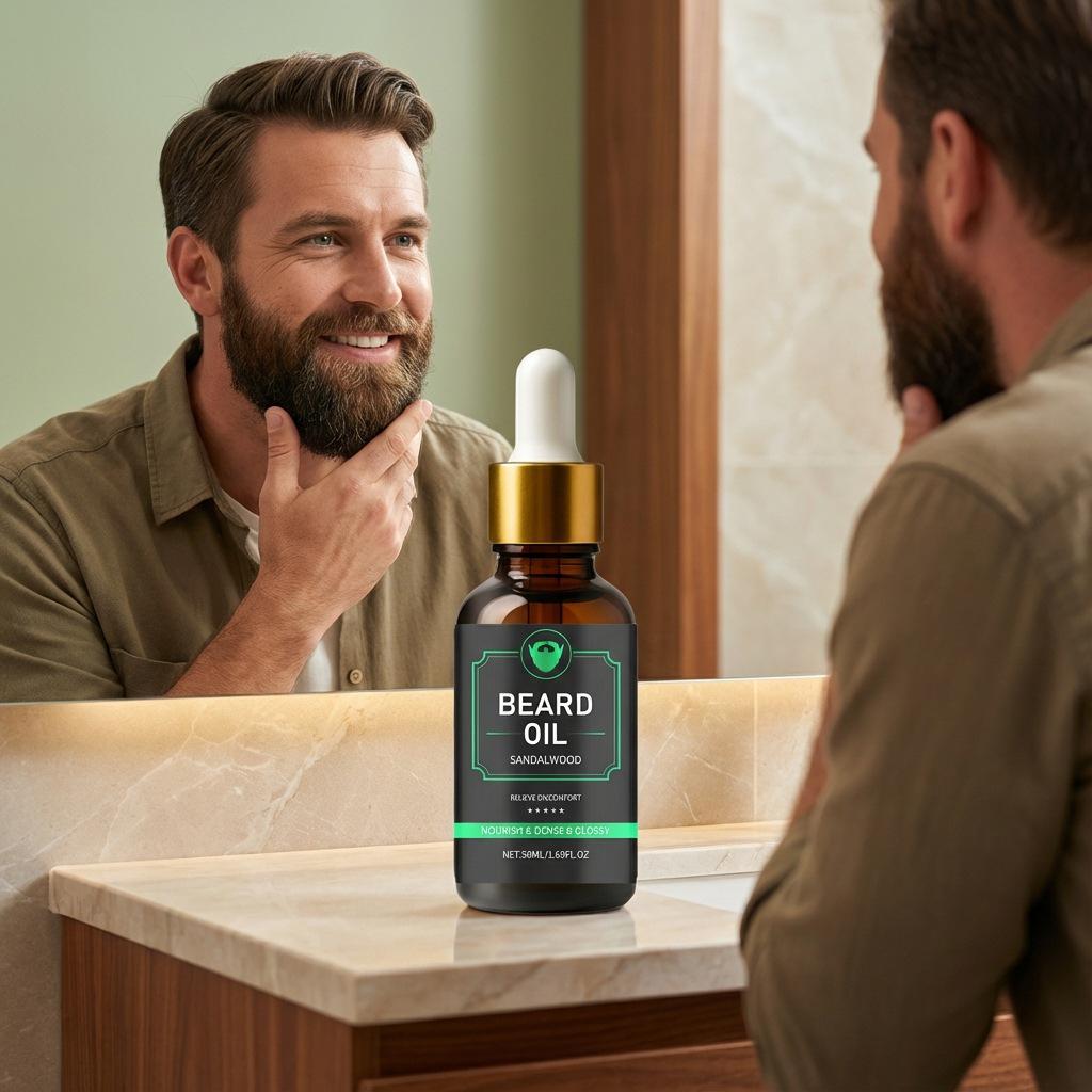 Мужское освежающее нежирное масло для бороды - Гладкое и увлажняющее ежедневное средство