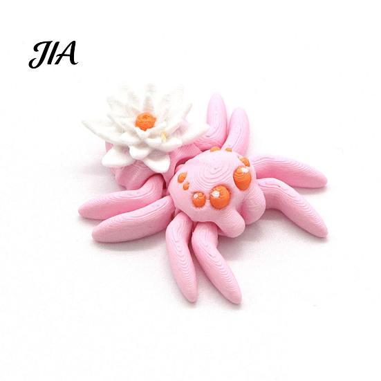Modern Interior Sculptures 3D Printed Spider Figurine, Articulated Fidget Toy, Movable Joints Small Figurine for Balcony Animal Creative Desktop