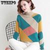Универсальный свободный пуловер женский свитер с круглым вырезом и полустойкой женский модный свободный вязаный свитер
