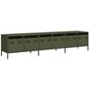VidaXL Meuble TV vert olive 202x39x43,5 cm acier laminé à froid, banc TV, meuble métallique, meuble multimédia, buffet TV, 3307153
