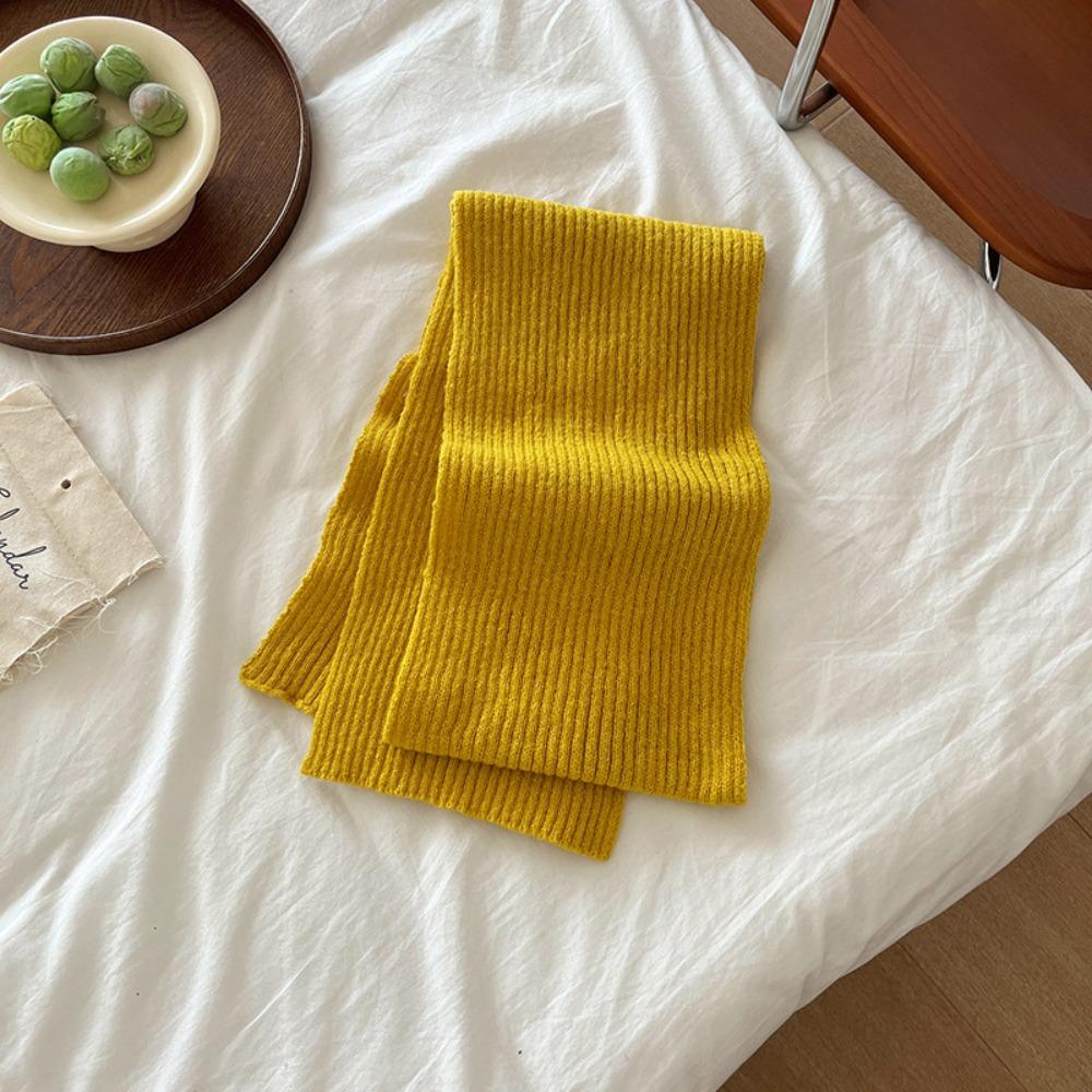 Keep Warm Knitted Scarves Long Wool Shawl Elegant Solid Color Scarf  Clothing Accessories