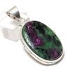 Рубин Цоизит Драгоценный камень 925 Стерлинговое серебро Ювелирное изделие Подвеска 1,85"