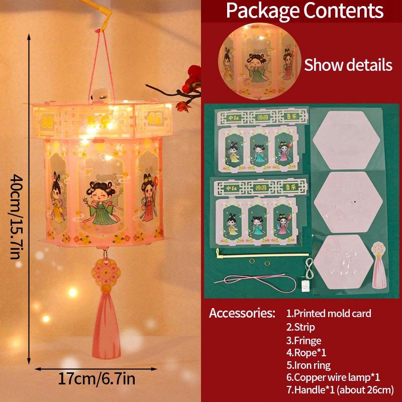 Chinese Paper Lantern Mid- Autumn Festival Lanterns Japanese Lantern Wedding Accessorie Autumn Decor DIY Material Pack