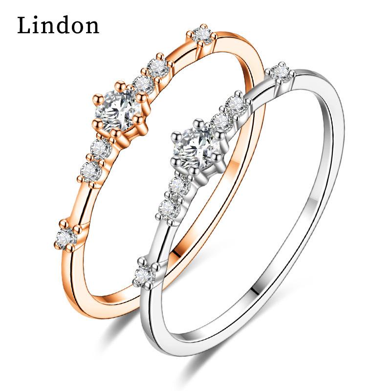 Классическое кольцо Lindon из медного сплава с цирконием, женские ювелирные изделия, свадебный подарок для вечеринки