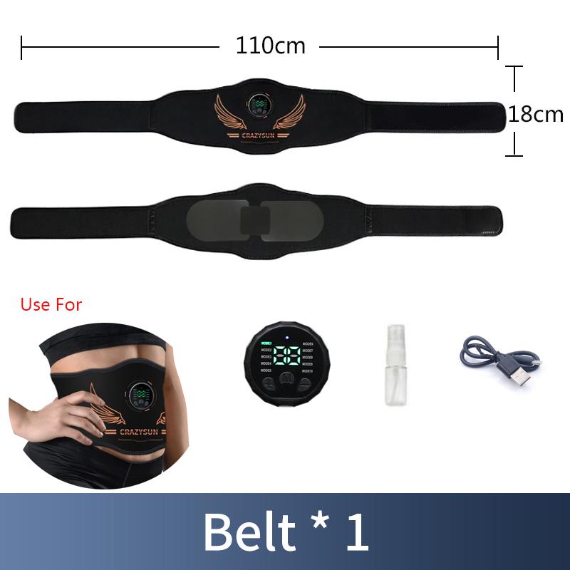 Миостимулятор Умный пояс для тонизирования живота EMS Стимулятор мышц Тренажер для пресса USB Зарядка Массажер для тела Похудение Фитнес-оборудование