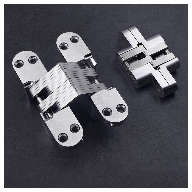 Hidden Gate Hinge Stainless Steel Invisible Door Hinges Concealed Barrel Wooden Box Silver
