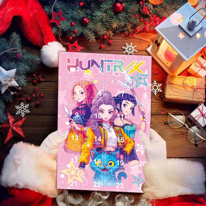 KPOP Witch Hunters Keychain Poke Happy Christmas Calendar Blind Box Car Keychain Acrylic Pendant