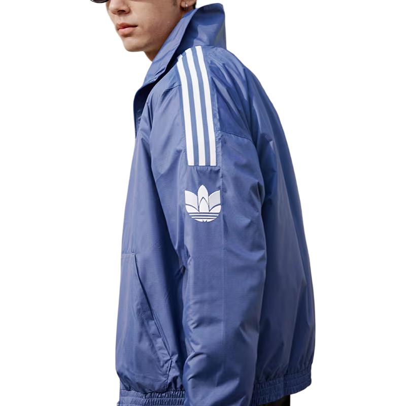 adidas Оригинальная Минималистичная Классическая Спортивная Ретро Полосатая Куртка Унисекс Темно-Синяя JM2715