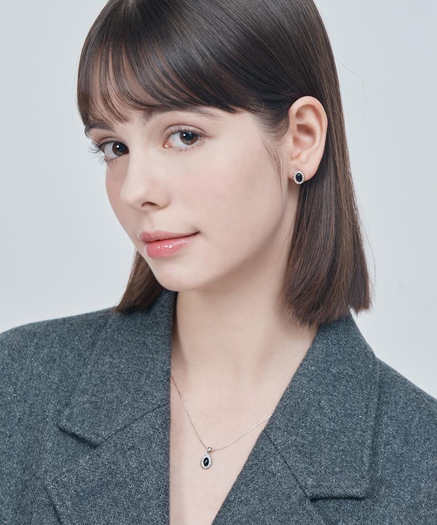 Ellejewelry Ella Овальное ожерелье с ониксом Elbrnn205