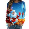 Christmas Sweatshirts Santa Claus Reindeer Pattern 3D Print Women Streetwear Long Sleeve Hoodies Pullovers Tops Female Clothing