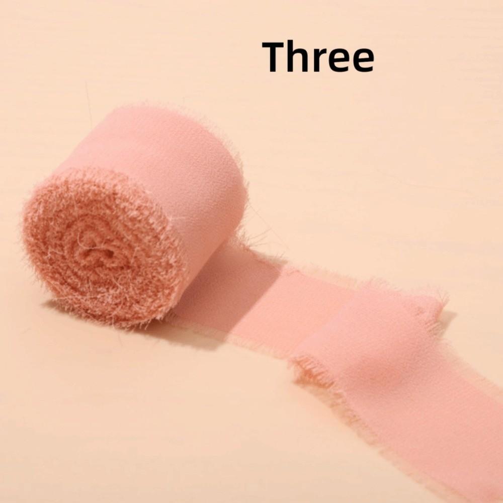 3 Rolls 5m Fringe Chiffon Silk Ribbon DIY Craft Hairy Chiffon Ribbon Wedding Invitations