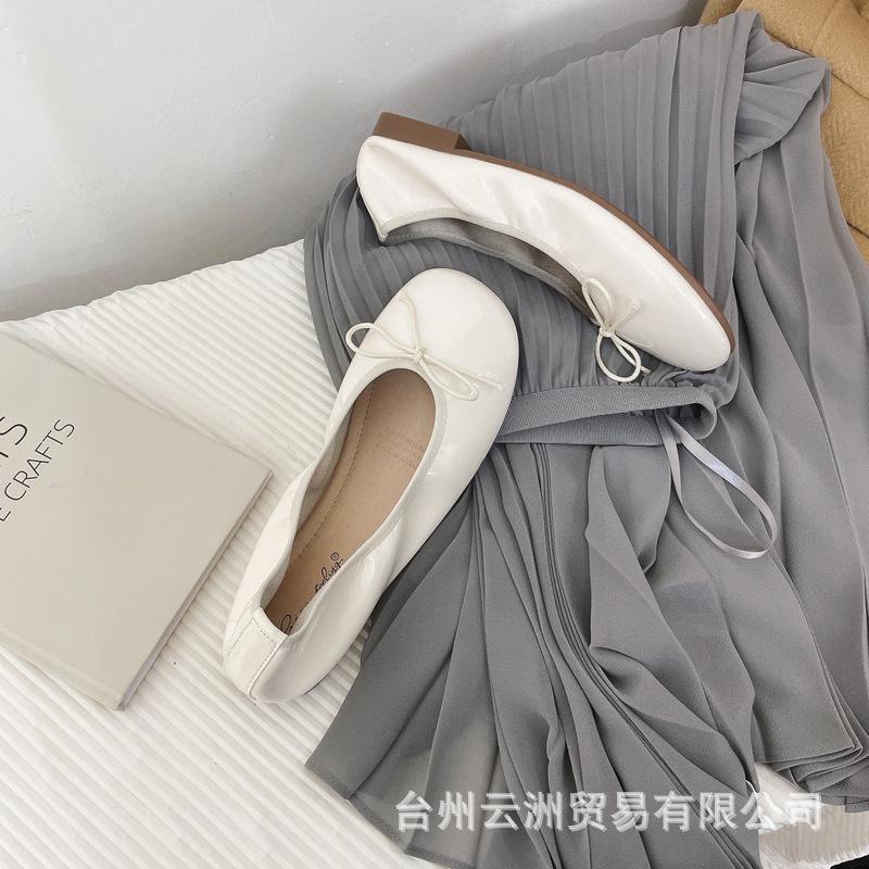 Нежный ветер Мягкая подошва Шапочки Туфли женские Бантик Маленькие кожаные туфли Весна и лето Туфли Мэри Джейн Бабушкины туфли