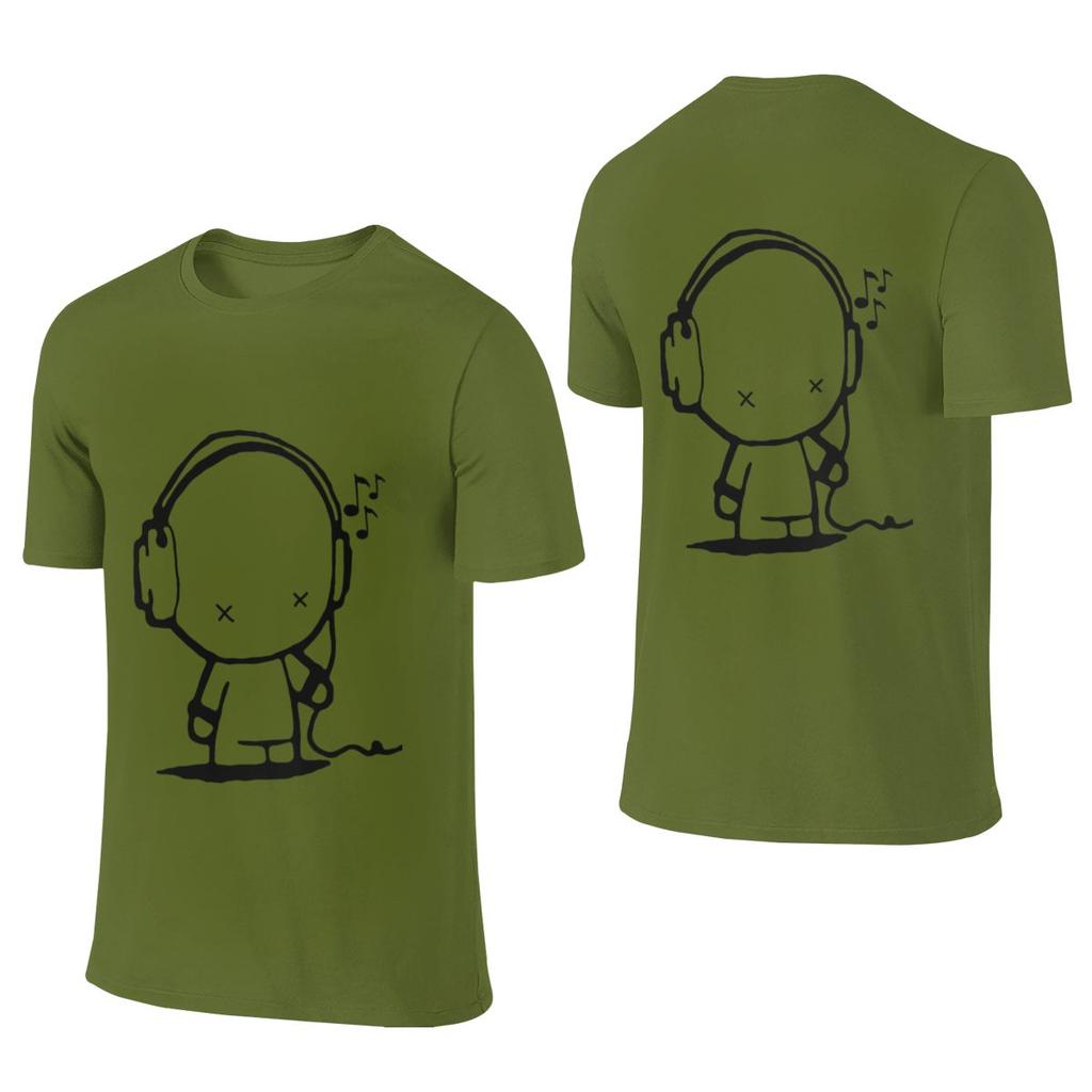 Music Unisex Lightweight Reversible Tshirt Artistic Girl Neat Stitching Cotton Tee