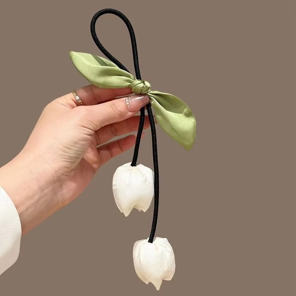 Кисточки Цветок Кольцо для волос Бант Эластичная резинка для волос Сладкий Тюльпан Веревка для волос Девочка