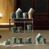 Guanlan Yue Celadon Shadow Carved Zodiac Tea Cup - High-Grade Ceramic Masterpiece for Aroma and Tea Tasting