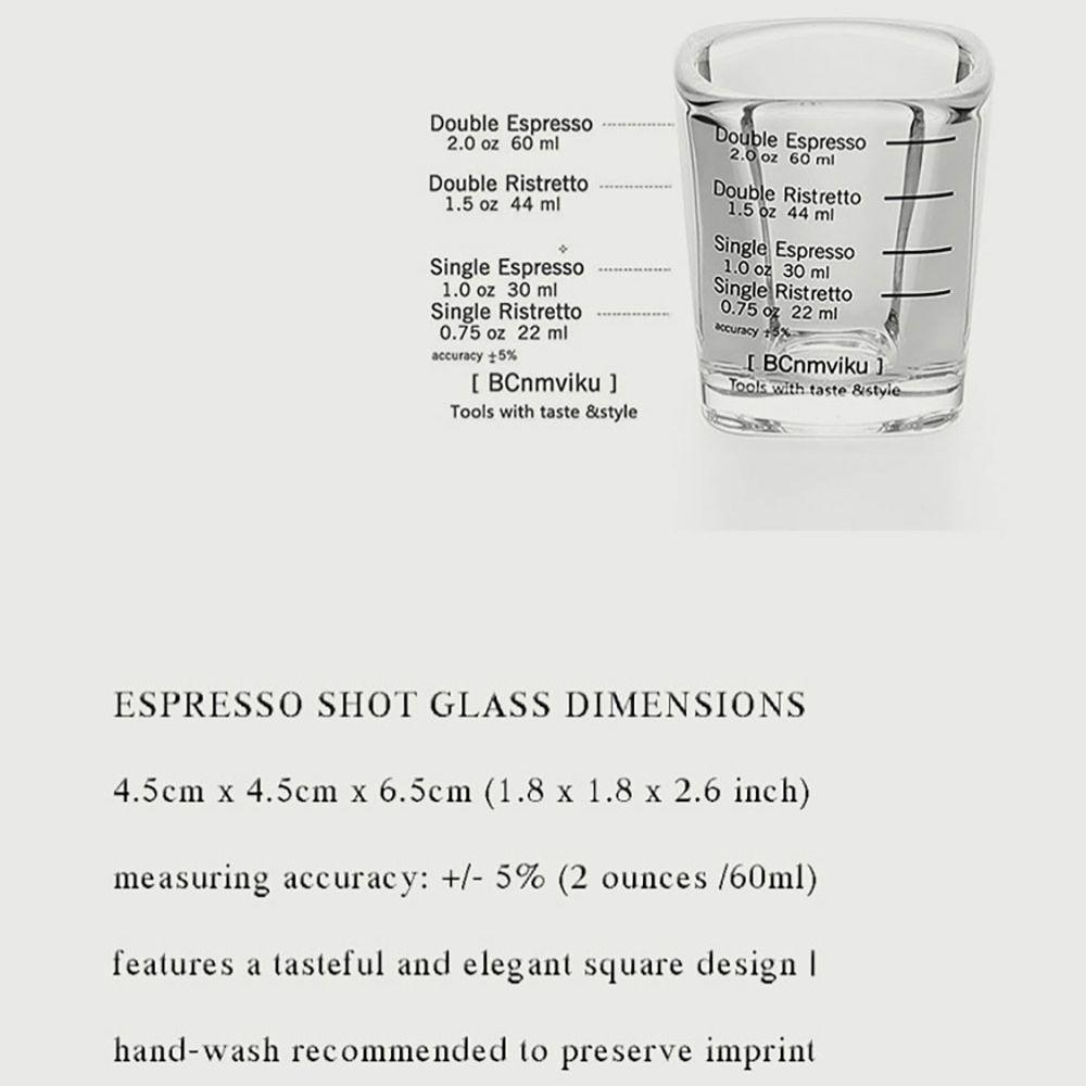 2pcs 6*6*5 CM Espresso Shot Glass Glass Coffee Ounce Cup Double Measuring Baking Cups Home