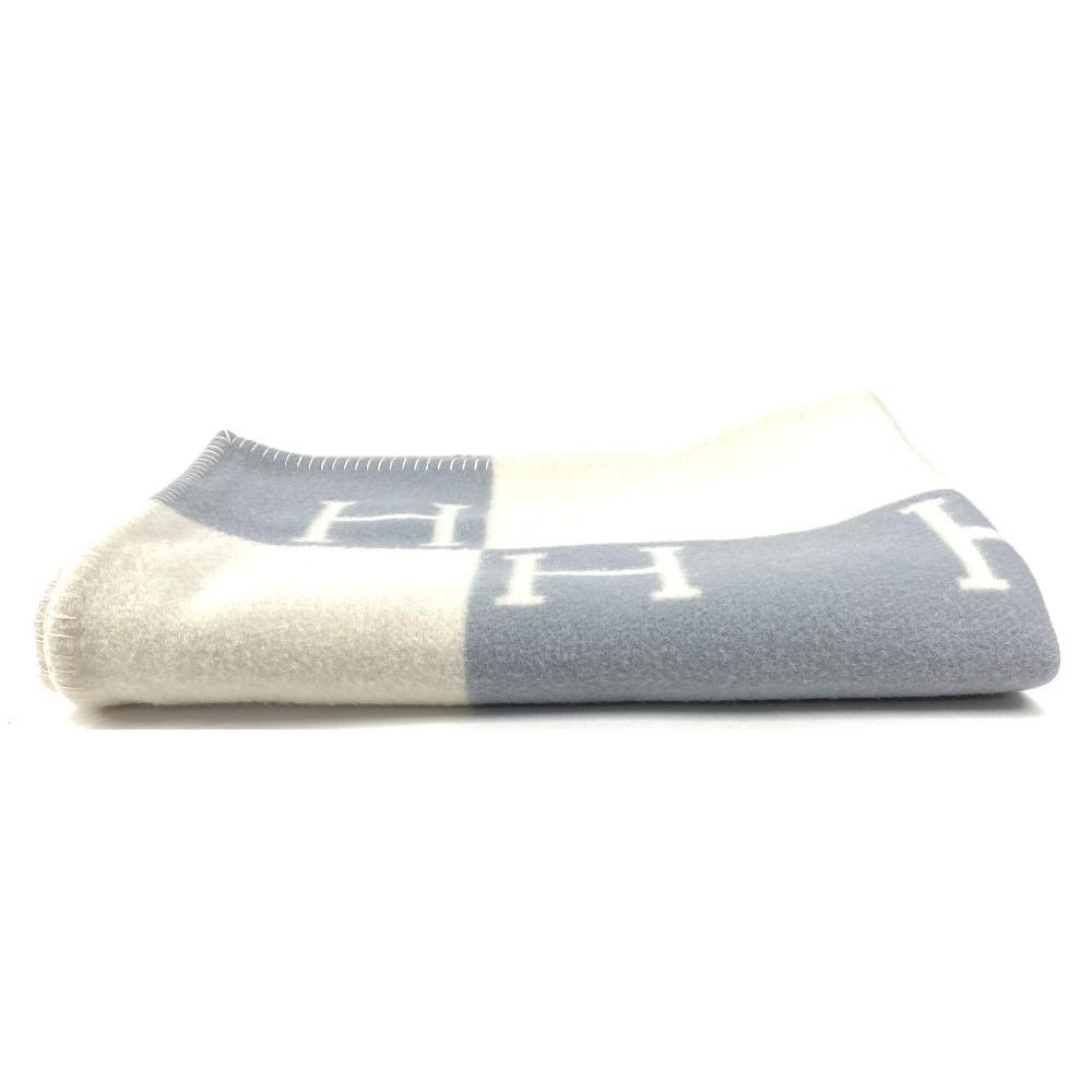 HERMES Avalon Plaid Logo Blanket Interior Throw Plaid blanket
