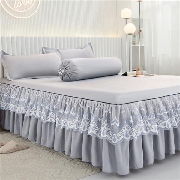 2024 New Luxury Lace Bed Skirt Mattress Cover 3PCS Bed Sheet With 2 Pillowcases Bedspread Fitted Sheet Bedding Set