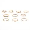10 шт./компл. кольца со звездами и луной для женщин и девочек, комплект ювелирных изделий в стиле бохо, подарки, аксессуары