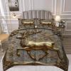 Latacaca 3 предмета Рождественская тема Набор лоскутного одеяла Золотой олень толстый комплект одеяла Праздничный и теплый комплект постельного белья 1 пододеяльник