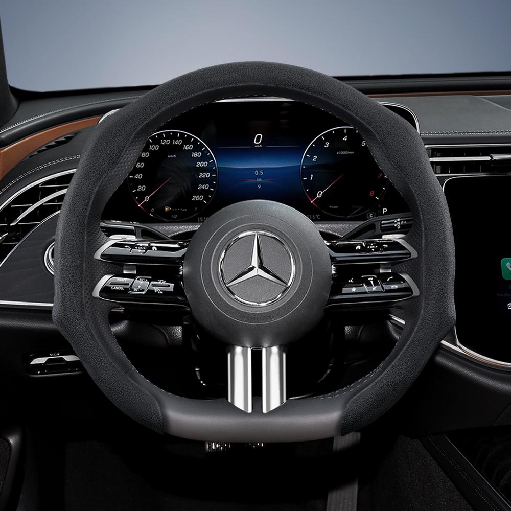 Подходит для премиальных замшевых накидок на руль Mercedes-Benz с защелками, нескользящих и долговечных, доступны в круглом и D-образном исполнении