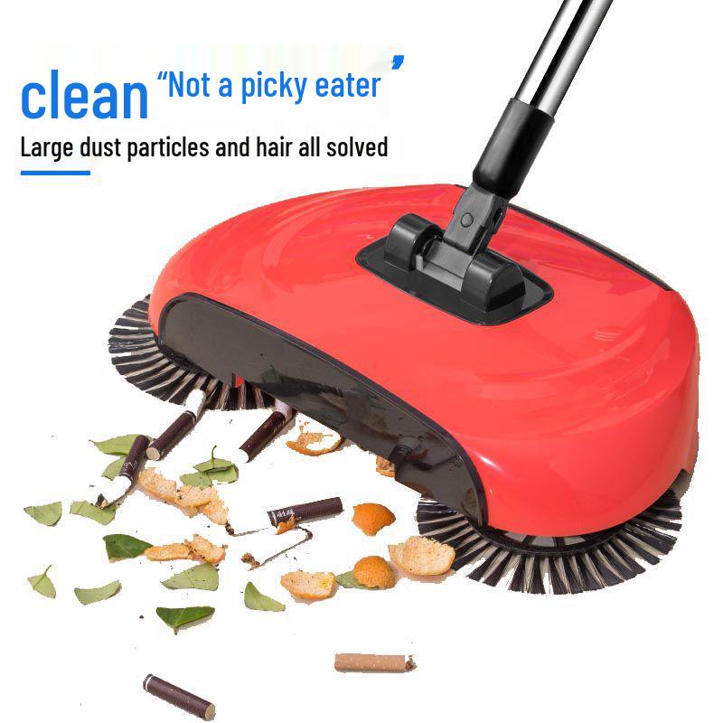 Push Sweeper: Lazy Mop & Vacuum Broom in Red, Blue, Purple