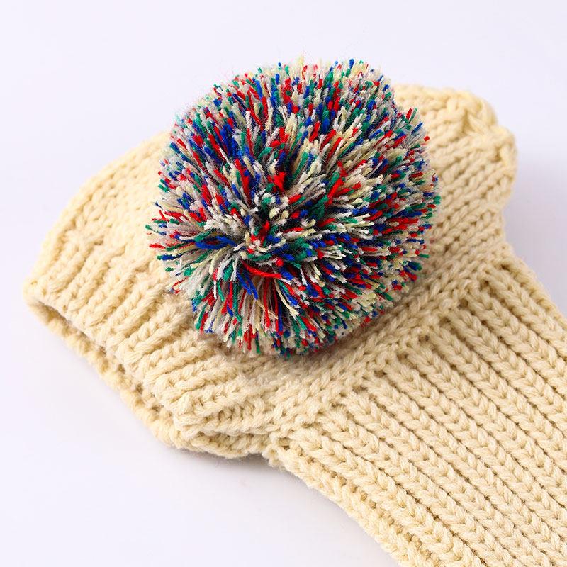 Unny Pom Pom Knit Hat for Italian Greyhound Dachshund Weimaraner Greyhound Clown Style Pet Accessories