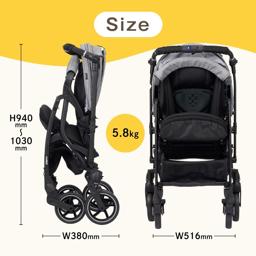 Pigeon Runfee UP Double-Facing A-Type Stroller, Gray