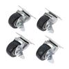 4Pcs 1"/1.25"/1.5"/2" Pvc Furniture Casters Wear Resistant Mute Universal Heavy Trolley Wheels 360 Degrees Swivel Castor