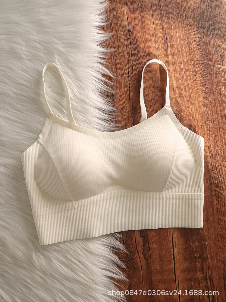 New beautiful back sling vest underwear women's no steel ring gathering small chest thin with chest pad can be worn outside