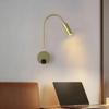 3W LED Reading Light Bronze Black White Chrome Gooseneck Wall Light with Switch Study Bedside Light Indoor Home Lighting Fixture