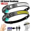 1-10 шт. USB Перезаряжаемый Светодиодный Налобный Фонарь с Датчиком XPE+COB Налобный Фонарь Головной Фонарь Рабочий Свет Водонепроницаемый Налобный Фонарь для Рыбалки Кемпинга Фонарь Белый Свет